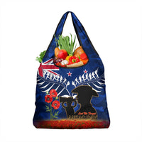 New Zealand ANZAC Day Grocery Bag 25 April Last Post Camouflage With Poppies LT14 1-pack One Size Blue - Polynesian Pride