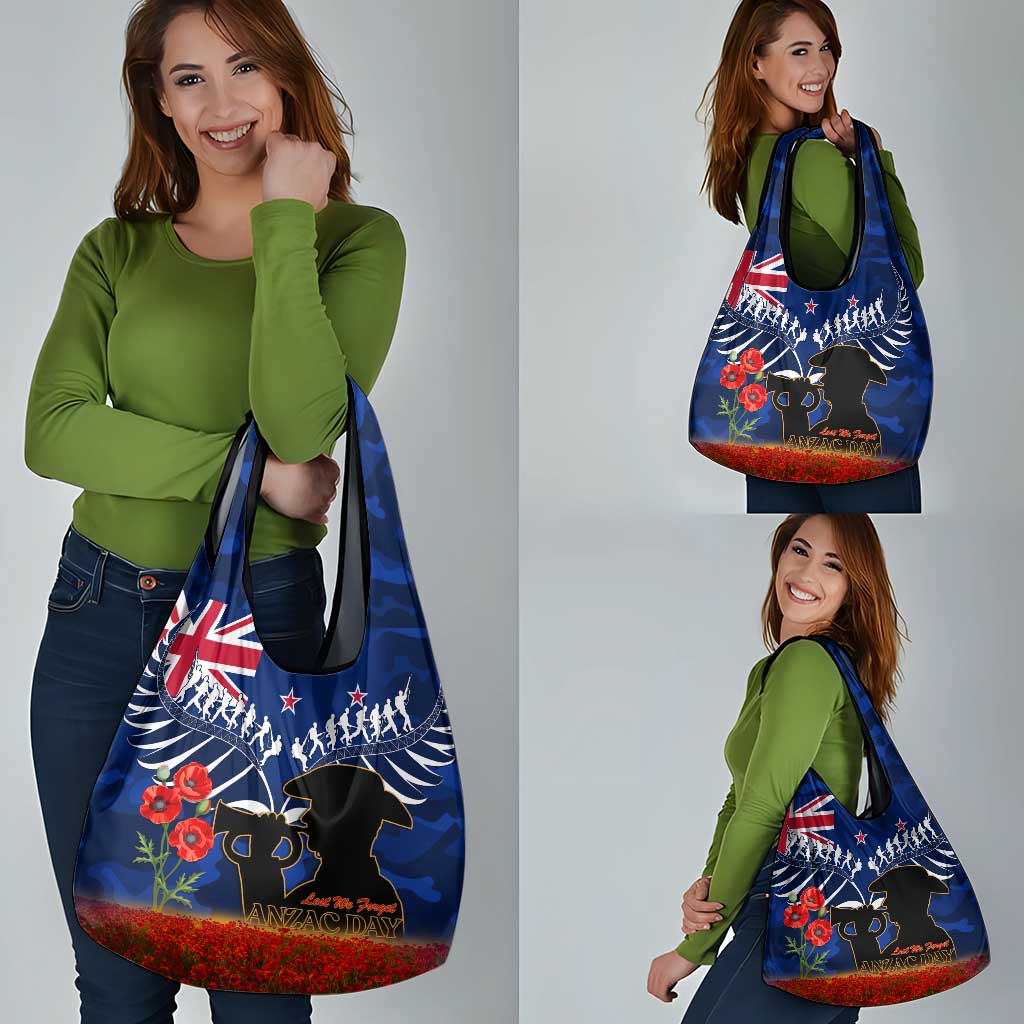 New Zealand ANZAC Day Grocery Bag 25 April Last Post Camouflage With Poppies LT14 - Polynesian Pride