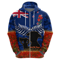New Zealand ANZAC Day Hoodie 25 April Last Post Camouflage With Poppies LT14 - Polynesian Pride
