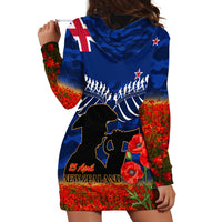 New Zealand ANZAC Day Hoodie Dress 25 April Last Post Camouflage With Poppies LT14 - Polynesian Pride