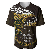 New Zealand Matariki Baseball Jersey Maori New Year Silver Fern And Lizard - Gold LT14 Gold - Polynesian Pride
