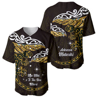 New Zealand Matariki Baseball Jersey Maori New Year Silver Fern And Lizard - Gold LT14 - Polynesian Pride
