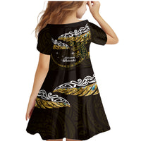 New Zealand Matariki Family Matching Mermaid Dress and Hawaiian Shirt Maori New Year Silver Fern And Lizard - Gold LT14 - Polynesian Pride