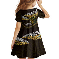 New Zealand Matariki Family Matching Summer Maxi Dress and Hawaiian Shirt Maori New Year Silver Fern And Lizard - Gold LT14 - Polynesian Pride