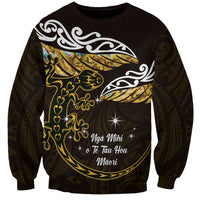 New Zealand Matariki Sweatshirt Maori New Year Silver Fern And Lizard - Gold LT14 Unisex Gold - Polynesian Pride