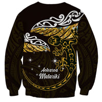 New Zealand Matariki Sweatshirt Maori New Year Silver Fern And Lizard - Gold LT14 - Polynesian Pride