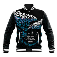 New Zealand Matariki Baseball Jacket Maori New Year Silver Fern And Lizard - Turquosie LT14 Unisex Turquoise - Polynesian Pride