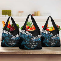 New Zealand Matariki Grocery Bag Maori New Year Silver Fern And Lizard - Turquosie LT14 3-pack One Size Turquoise - Polynesian Pride