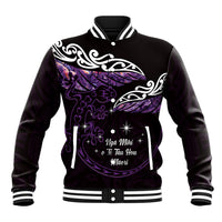 New Zealand Matariki Baseball Jacket Maori New Year Silver Fern And Lizard - Purple LT14 Unisex Purple - Polynesian Pride