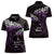 New Zealand Matariki Women Polo Shirt Maori New Year Silver Fern And Lizard - Purple