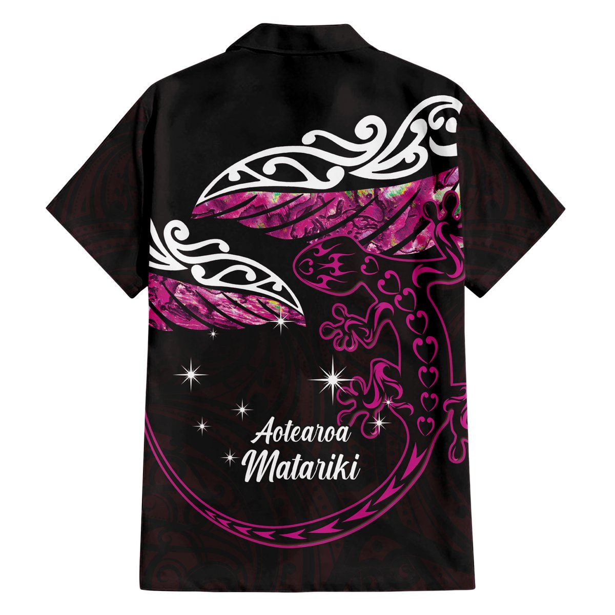 New Zealand Matariki Hawaiian Shirt Maori New Year Silver Fern And Lizard - Pink LT14 - Polynesian Pride