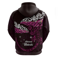 New Zealand Matariki Hoodie Maori New Year Silver Fern And Lizard - Pink LT14 - Polynesian Pride