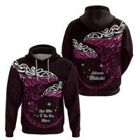 New Zealand Matariki Hoodie Maori New Year Silver Fern And Lizard - Pink LT14 - Polynesian Pride