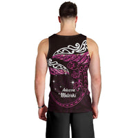 New Zealand Matariki Men Tank Top Maori New Year Silver Fern And Lizard - Pink LT14 - Polynesian Pride