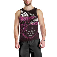 New Zealand Matariki Men Tank Top Maori New Year Silver Fern And Lizard - Pink LT14 - Polynesian Pride