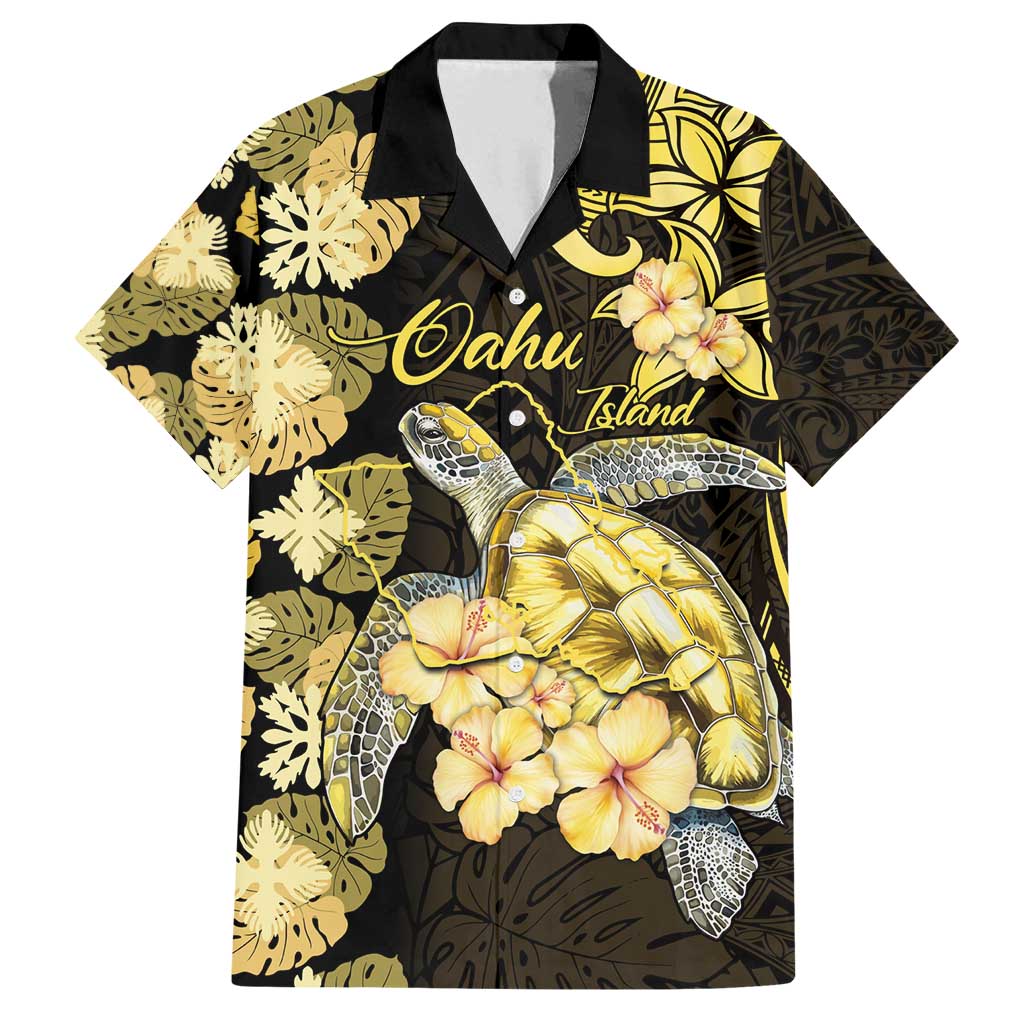 Personalised Aloha Hawaii Oahu Island Family Matching Tank Maxi Dress and Hawaiian Shirt Gathering Place Sea Turtle Ilima Flowers