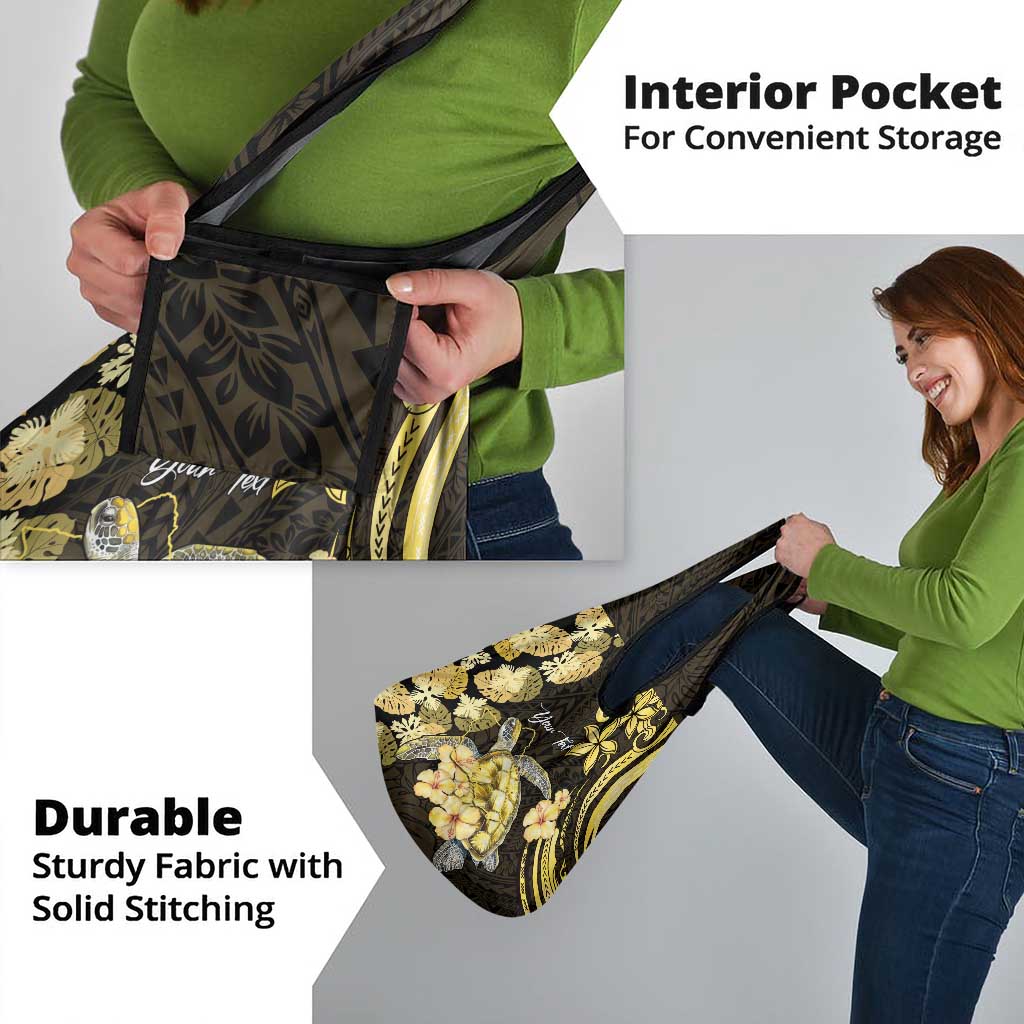 Personalised Aloha Hawaii Oahu Island Grocery Bag Gathering Place Sea Turtle Ilima Flowers