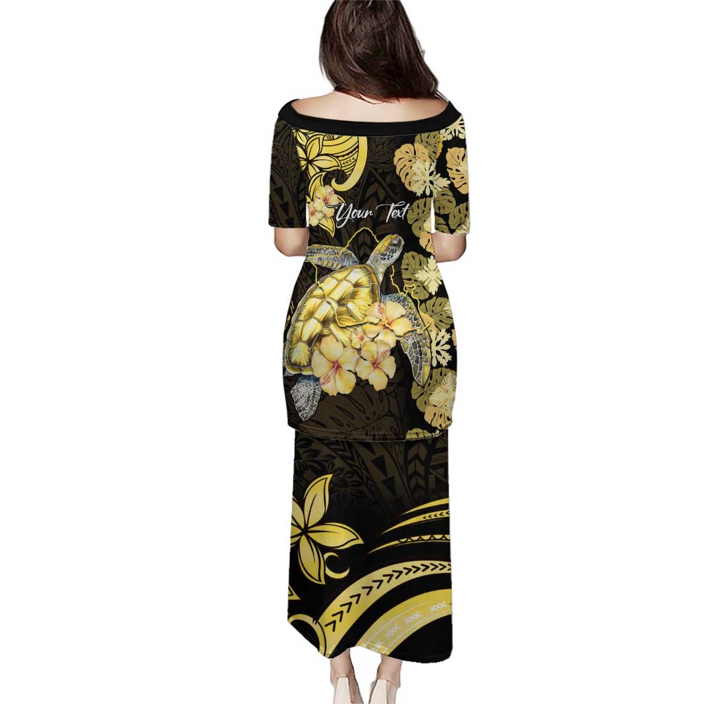 Personalised Aloha Hawaii Oahu Island Puletasi Gathering Place Sea Turtle Ilima Flowers