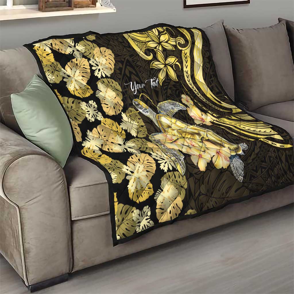 Personalised Aloha Hawaii Oahu Island Quilt Gathering Place Sea Turtle Ilima Flowers
