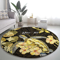 Personalised Aloha Hawaii Oahu Island Round Carpet Gathering Place Sea Turtle Ilima Flowers