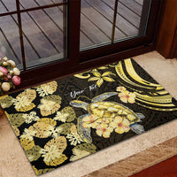 Personalised Aloha Hawaii Oahu Island Rubber Doormat Gathering Place Sea Turtle Ilima Flowers