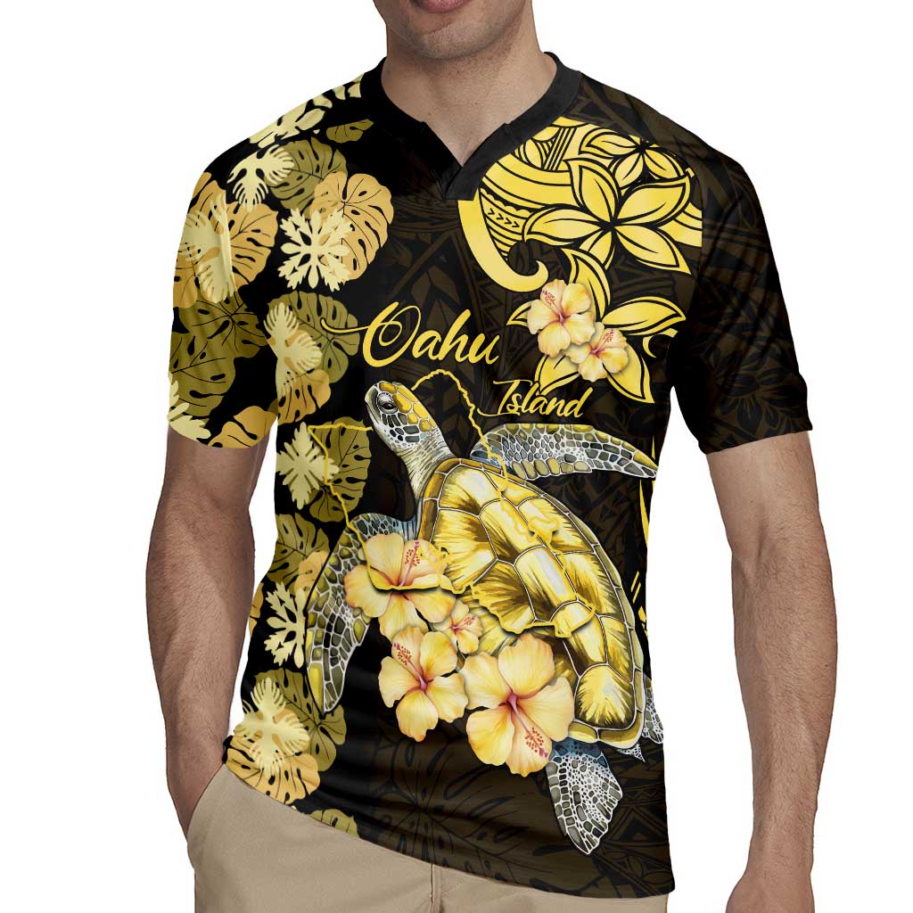 Personalised Aloha Hawaii Oahu Island Rugby Jersey Gathering Place Sea Turtle Ilima Flowers