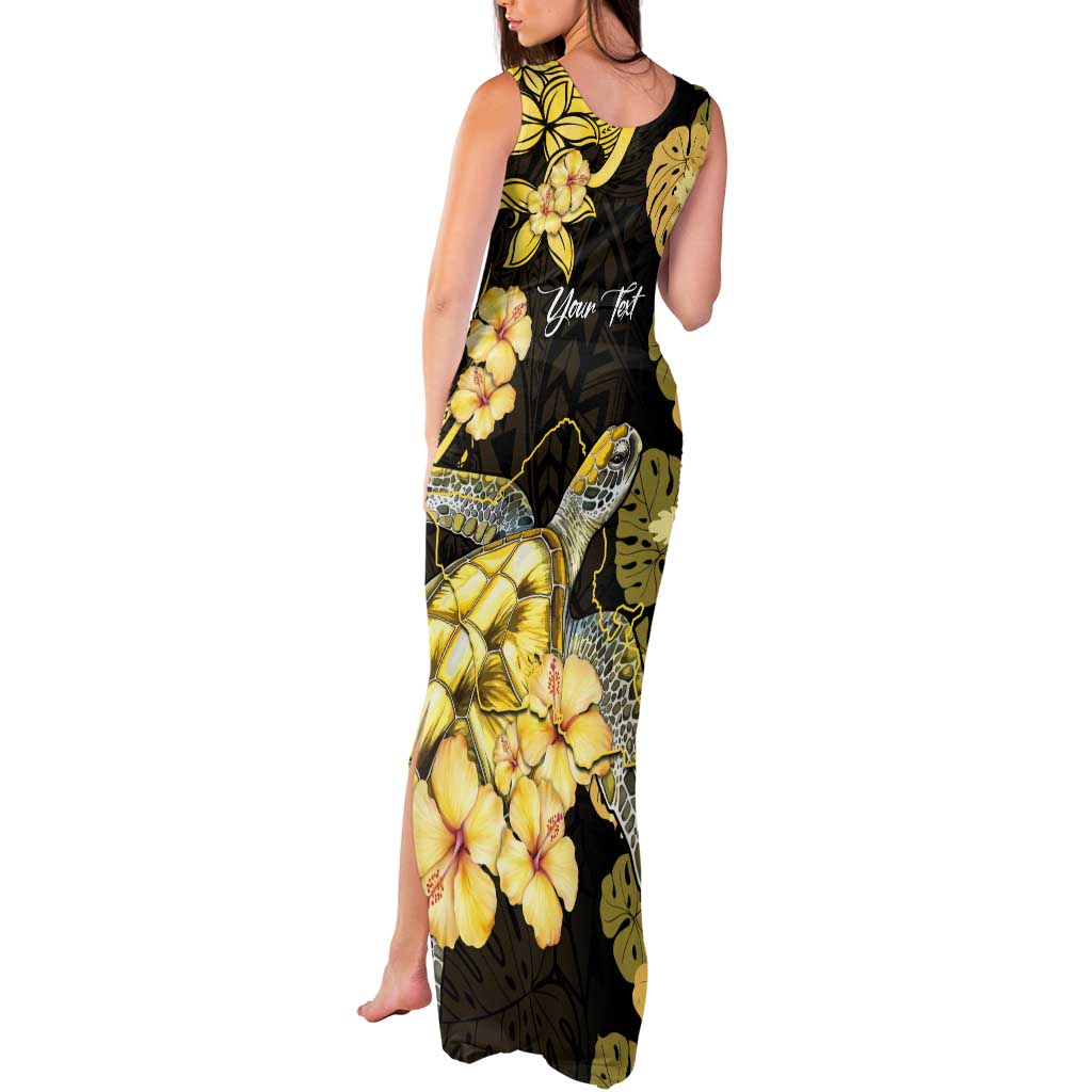 Personalised Aloha Hawaii Oahu Island Tank Maxi Dress Gathering Place Sea Turtle Ilima Flowers