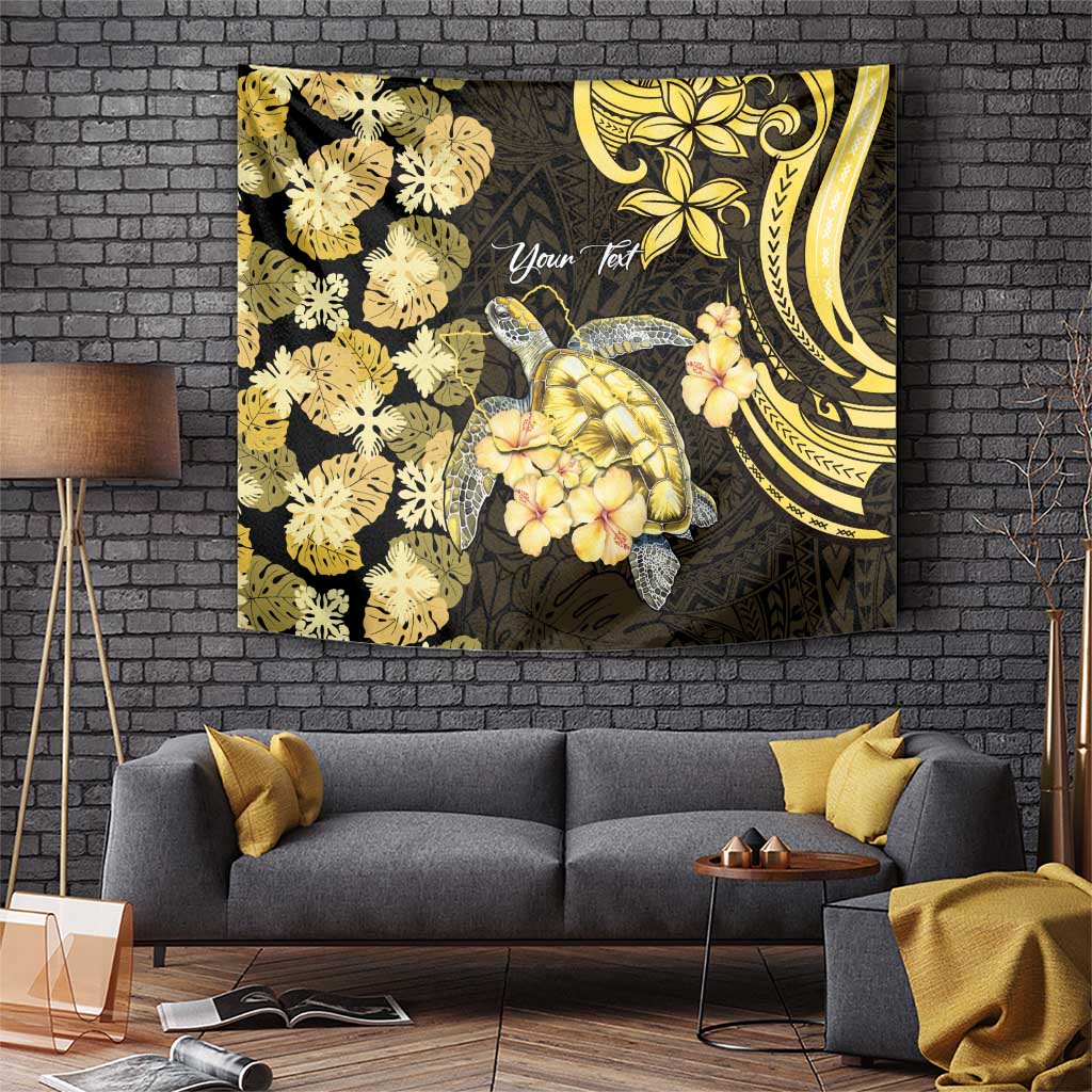 Personalised Aloha Hawaii Oahu Island Tapestry Gathering Place Sea Turtle Ilima Flowers