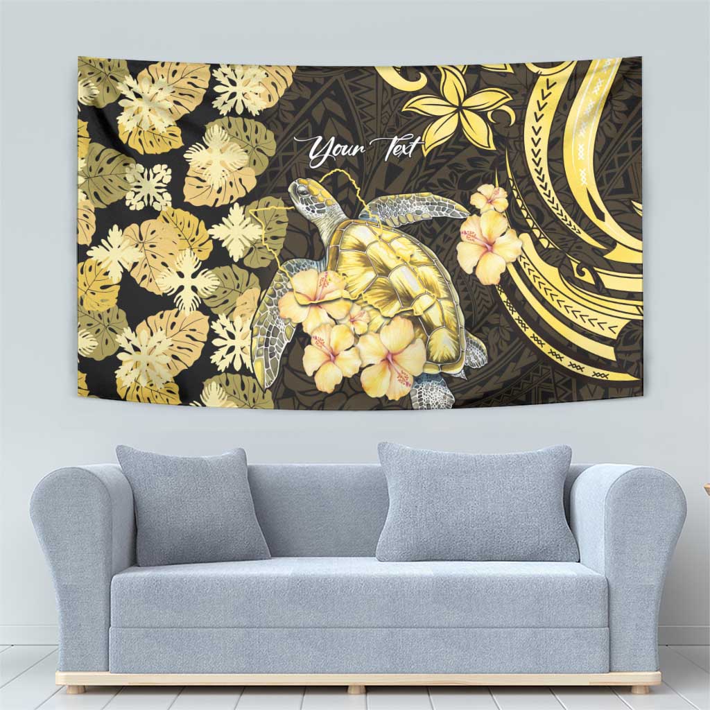 Personalised Aloha Hawaii Oahu Island Tapestry Gathering Place Sea Turtle Ilima Flowers