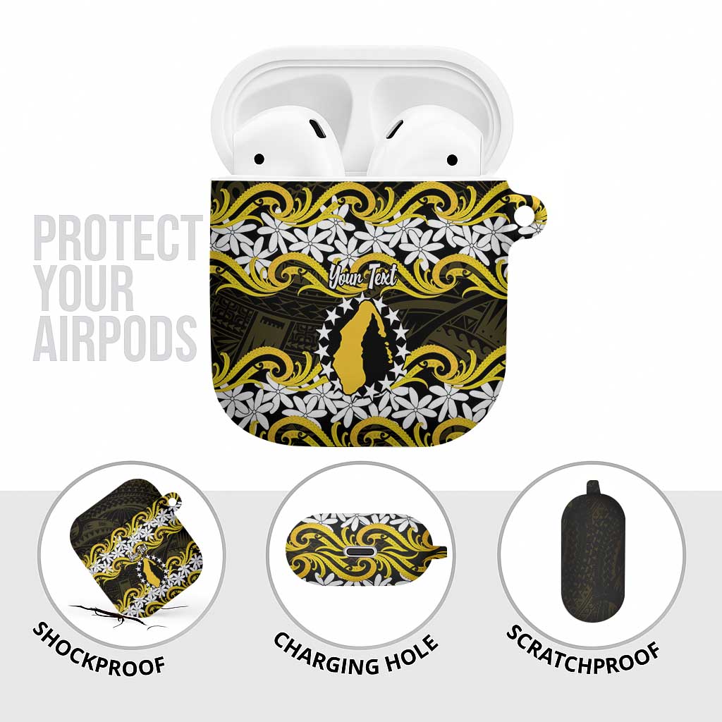 Personalised Cook Islands Aitutaki AirPods Case Tiare Maori Polynesian Waves Tattoo LT14 - Polynesian Pride