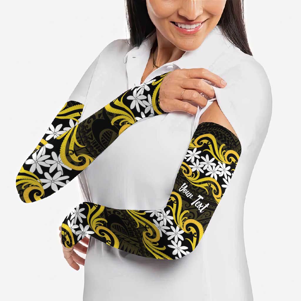 Personalised Cook Islands Aitutaki Arm Sleeves Tiare Maori Polynesian Waves Tattoo