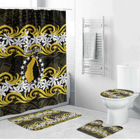 Personalised Cook Islands Aitutaki Bathroom Set Tiare Maori Polynesian Waves Tattoo