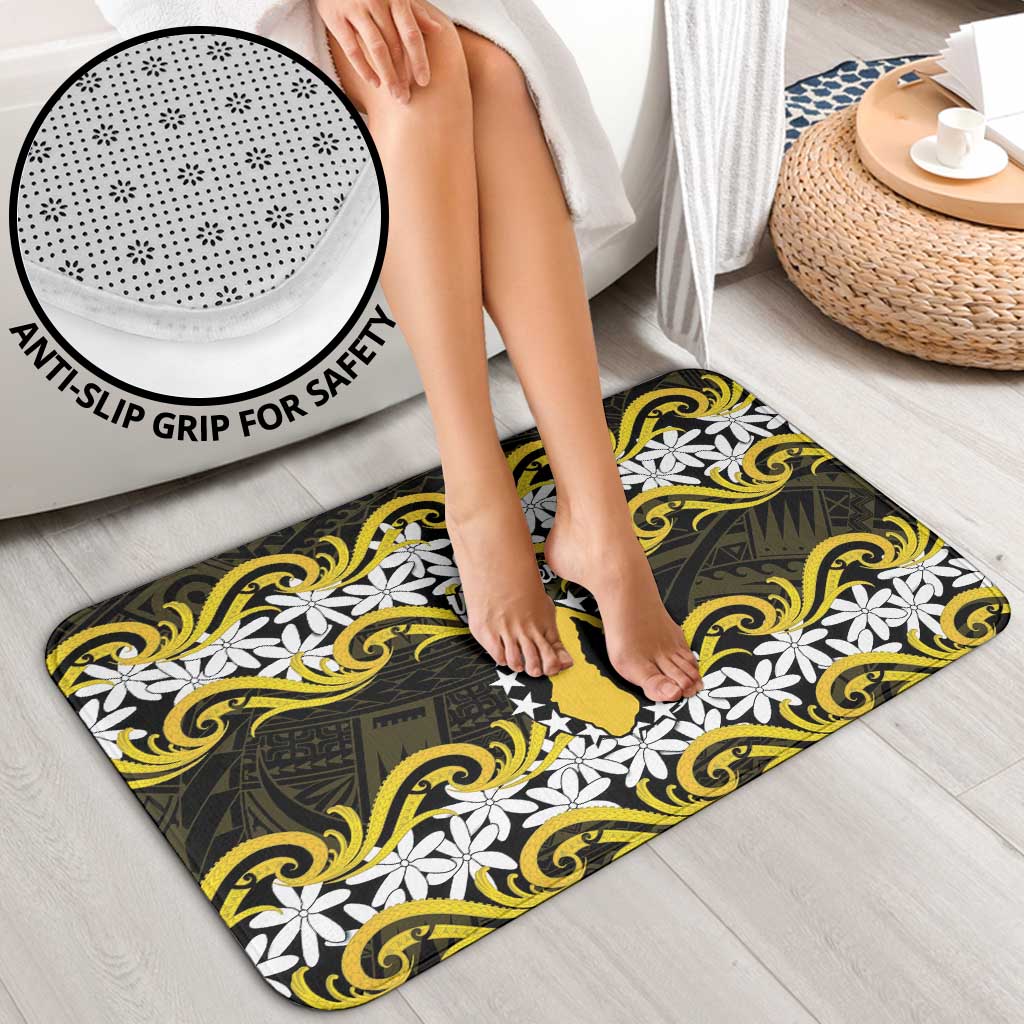 Personalised Cook Islands Aitutaki Bathroom Set Tiare Maori Polynesian Waves Tattoo