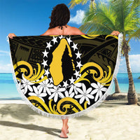Personalised Cook Islands Aitutaki Beach Blanket Tiare Maori Polynesian Waves Tattoo
