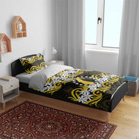 Personalised Cook Islands Aitutaki Bedding Set Tiare Maori Polynesian Waves Tattoo