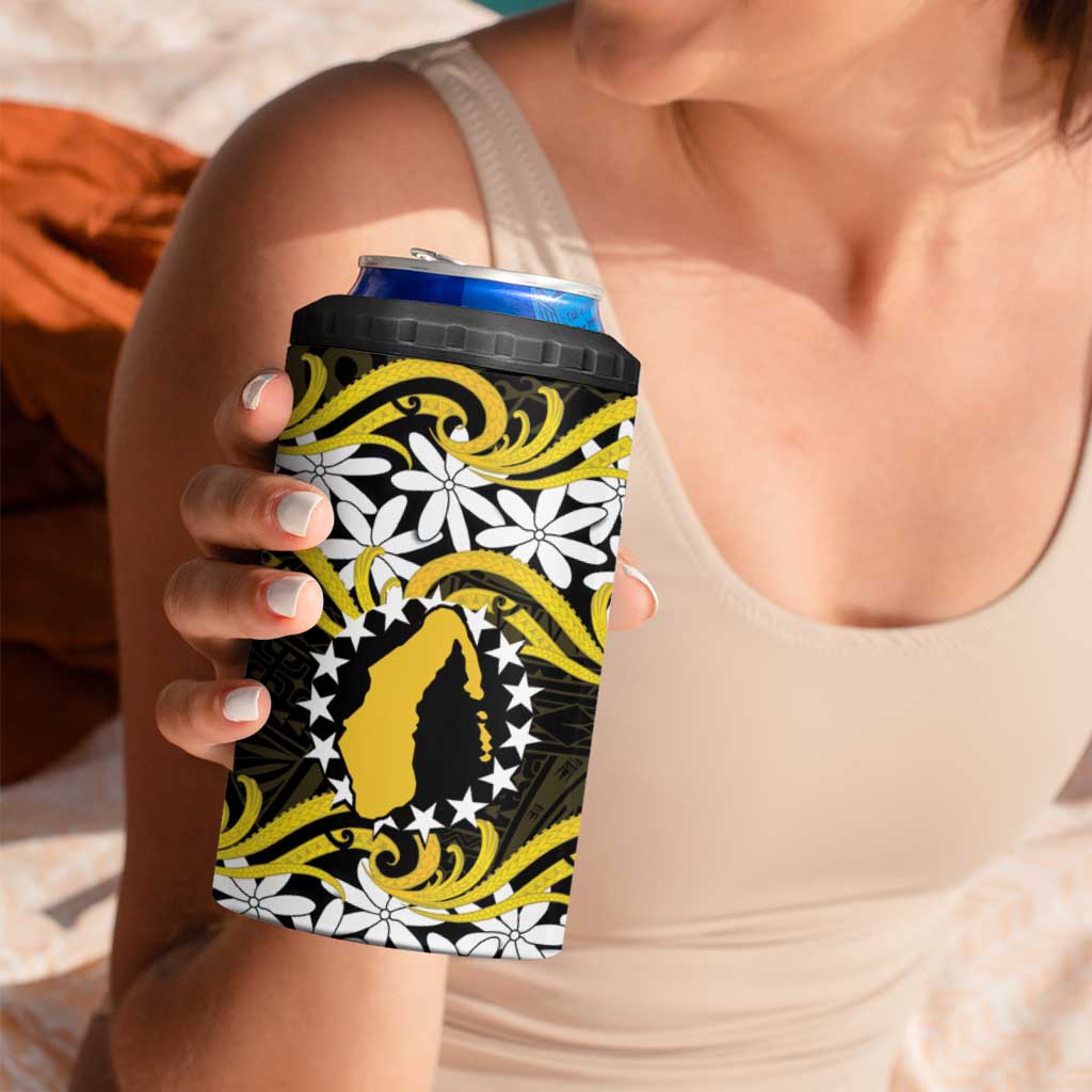 Personalised Cook Islands Aitutaki 4 in 1 Can Cooler Tumbler Tiare Maori Polynesian Waves Tattoo LT14 - Polynesian Pride
