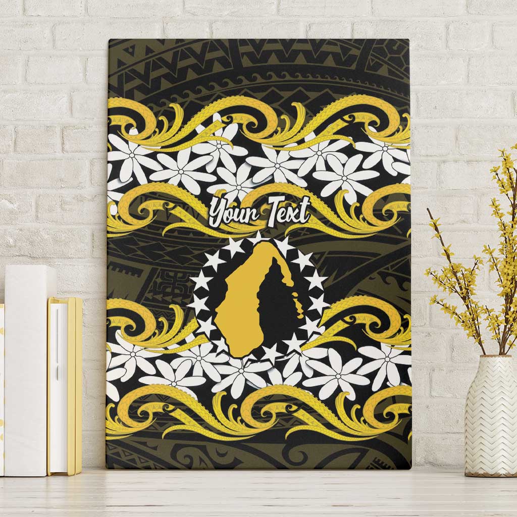 Personalised Cook Islands Aitutaki Canvas Wall Art Tiare Maori Polynesian Waves Tattoo