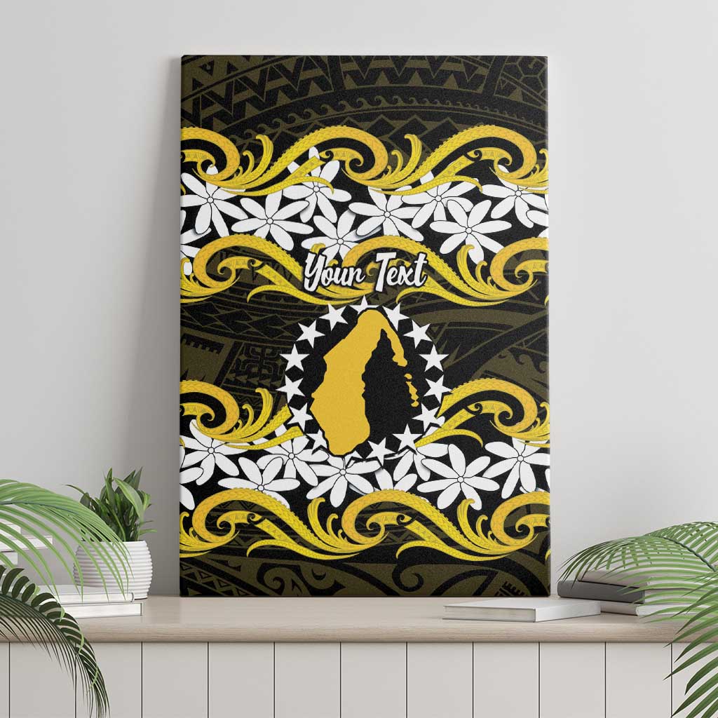 Personalised Cook Islands Aitutaki Canvas Wall Art Tiare Maori Polynesian Waves Tattoo
