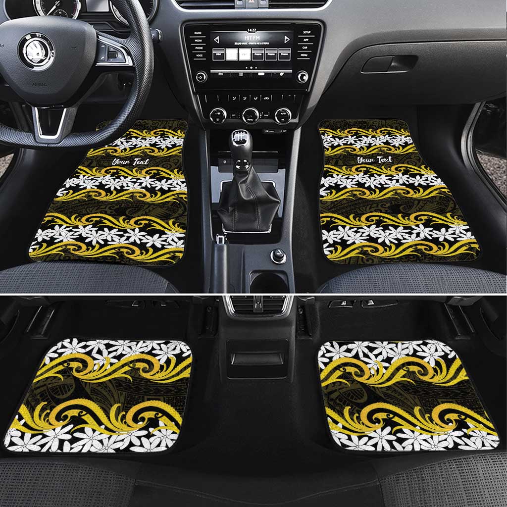 Personalised Cook Islands Aitutaki Car Mats Tiare Maori Polynesian Waves Tattoo
