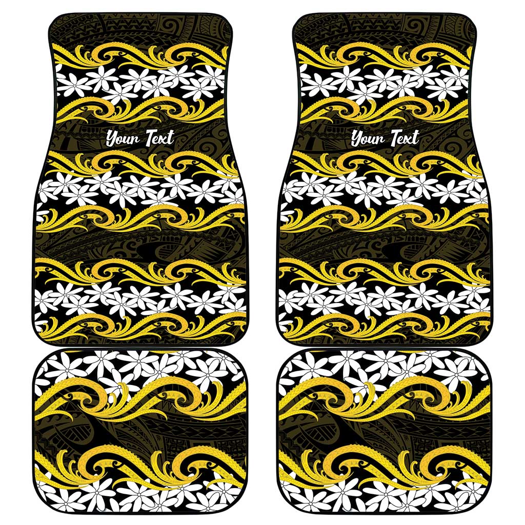 Personalised Cook Islands Aitutaki Car Mats Tiare Maori Polynesian Waves Tattoo