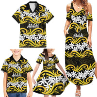 Personalised Cook Islands Aitutaki Family Matching Summer Maxi Dress and Hawaiian Shirt Tiare Maori Polynesian Waves Tattoo LT14 - Polynesian Pride