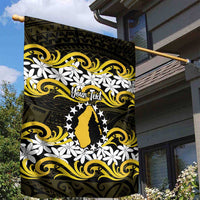 Personalised Cook Islands Aitutaki Garden Flag Tiare Maori Polynesian Waves Tattoo