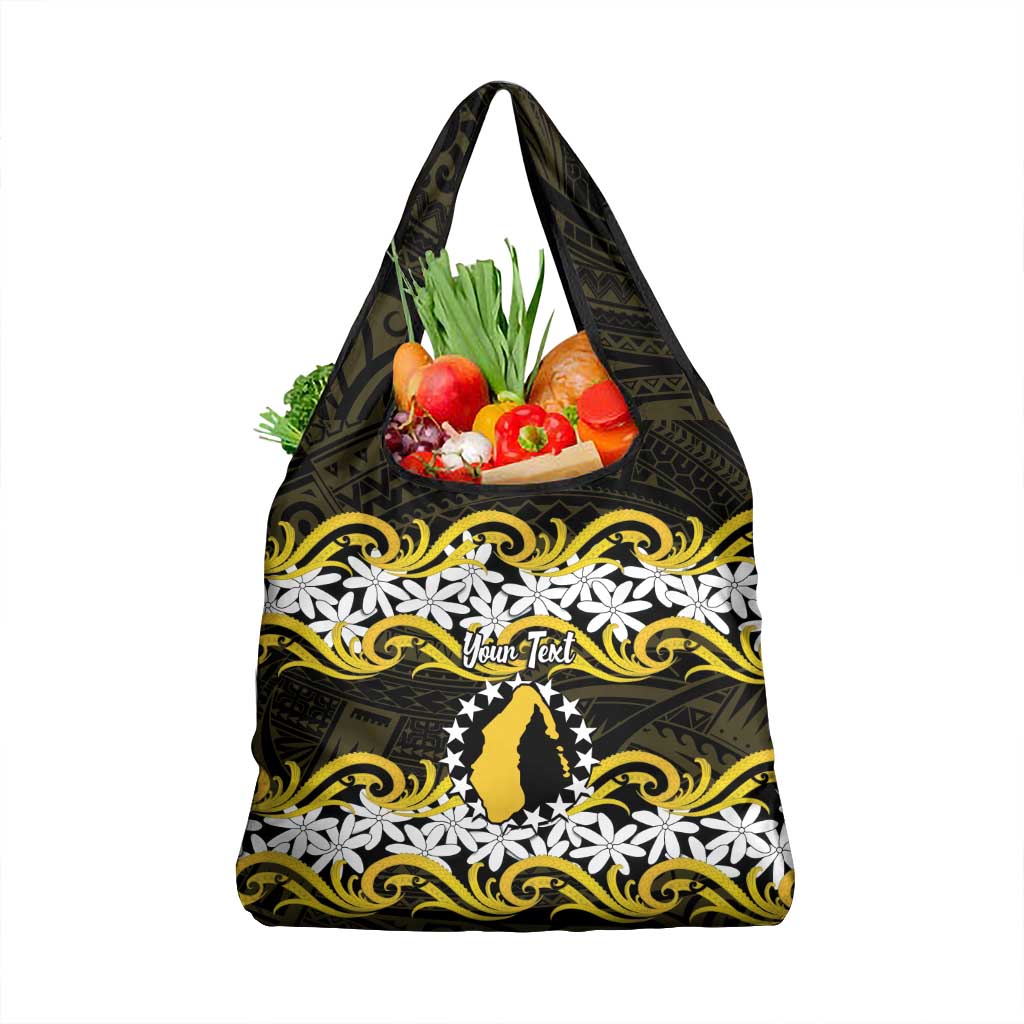 Personalised Cook Islands Aitutaki Grocery Bag Tiare Maori Polynesian Waves Tattoo LT14 1-pack One Size Yellow - Polynesian Pride