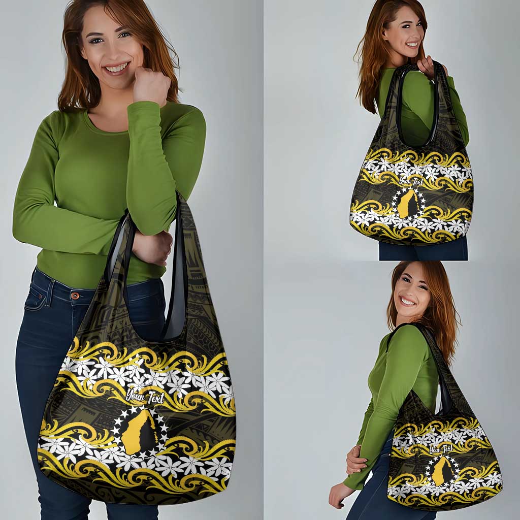 Personalised Cook Islands Aitutaki Grocery Bag Tiare Maori Polynesian Waves Tattoo LT14 - Polynesian Pride