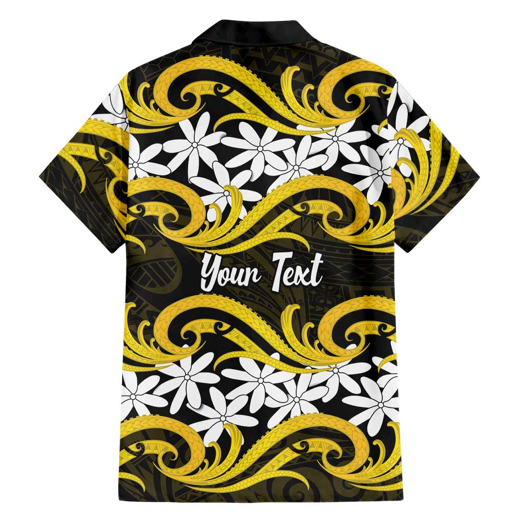 Personalised Cook Islands Aitutaki Hawaiian Shirt Tiare Maori Polynesian Waves Tattoo