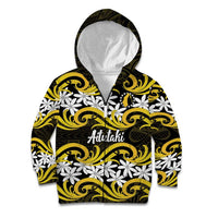 Personalised Cook Islands Aitutaki Kid Hoodie Tiare Maori Polynesian Waves Tattoo