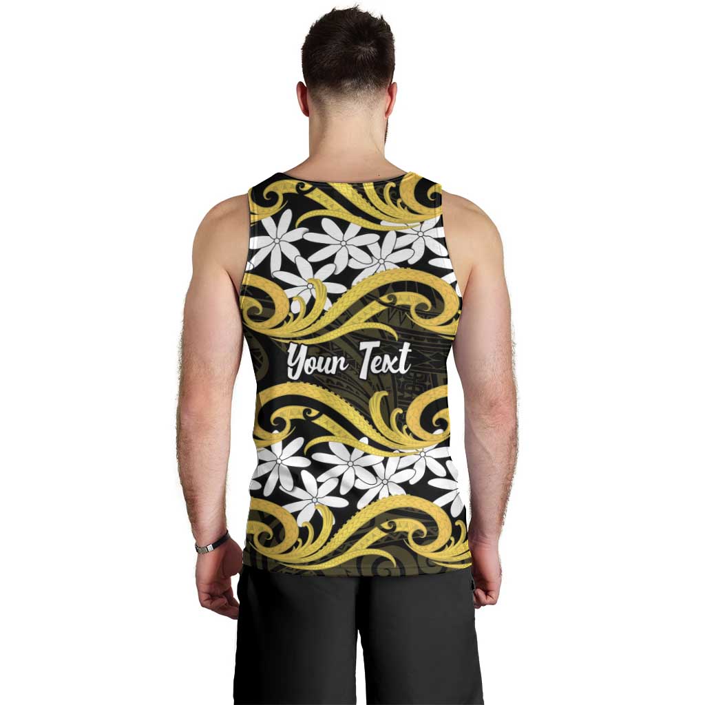 Personalised Cook Islands Aitutaki Men Tank Top Tiare Maori Polynesian Waves Tattoo LT14 - Polynesian Pride