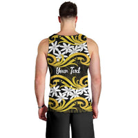 Personalised Cook Islands Aitutaki Men Tank Top Tiare Maori Polynesian Waves Tattoo LT14 - Polynesian Pride