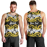 Personalised Cook Islands Aitutaki Men Tank Top Tiare Maori Polynesian Waves Tattoo LT14 - Polynesian Pride