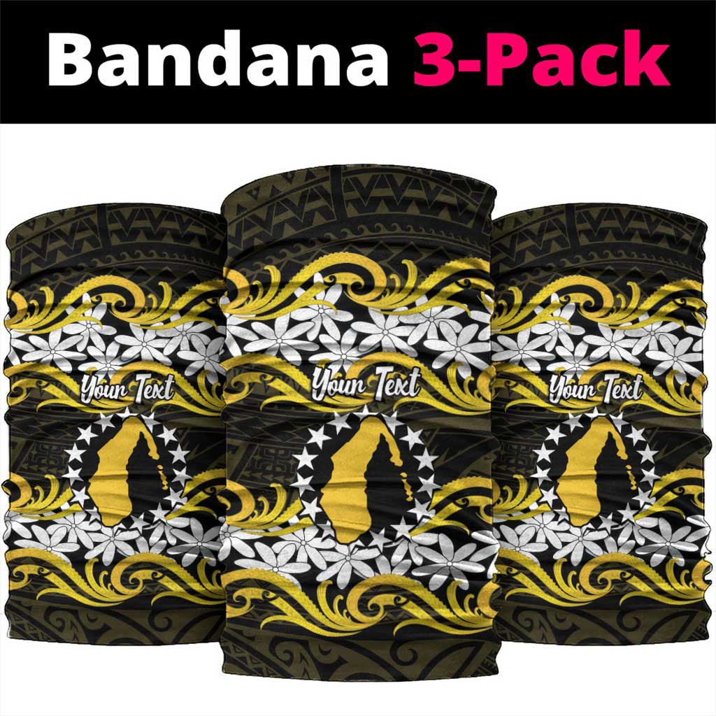 Personalised Cook Islands Aitutaki Neck Gaiter Tiare Maori Polynesian Waves Tattoo LT14 package One Size: 25*50cm Yellow - Polynesian Pride